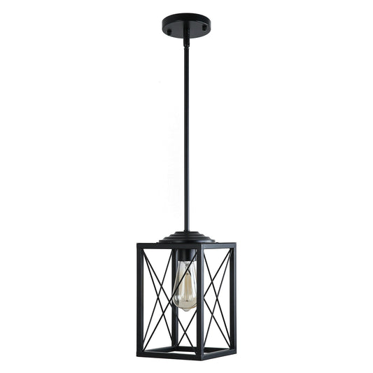 1 Light, Industrial Style Ceiling Island Pendant Lighting, Matte Black, Bulb Not Included,1Pack