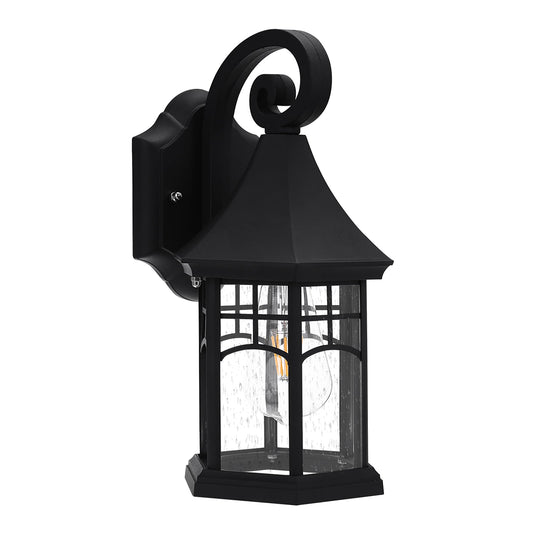 YANSUN Exterior Wall Light Fixture Outdoor Sconce Lantern for Porch, Patio and Garage, Matte Black