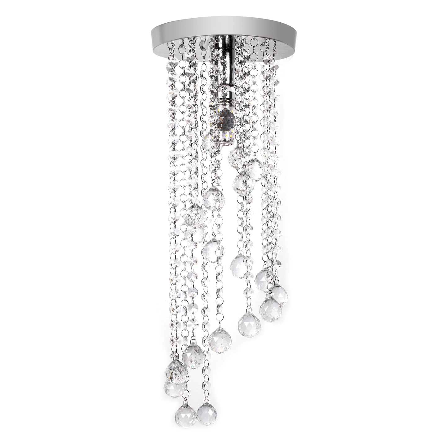 YANSUN Modern Crystal Chandelier , Flush Mount Crystal High Ceiling Pendant Light Chandelier for Living Room Hotel Stairs Foyer Entryway Height,Spiral Design