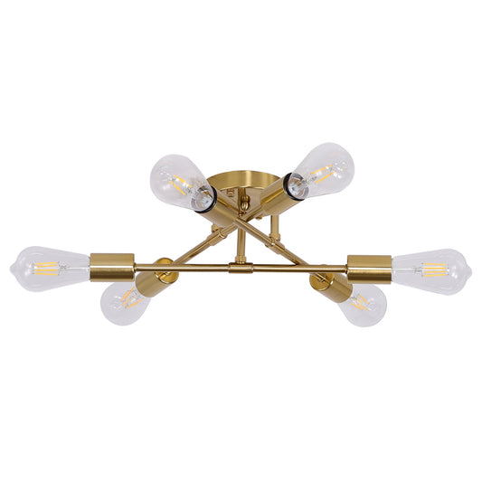 6-Light Modern Sputnik Chandelier, Ceiling Light for Bedroom,Dining Room,Kitchen,Office