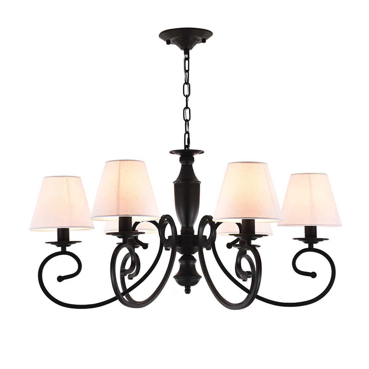 6-light Vintage Style Wrought Iron Chandelier Hanging Candle Light Lamp Pendant Fixtures