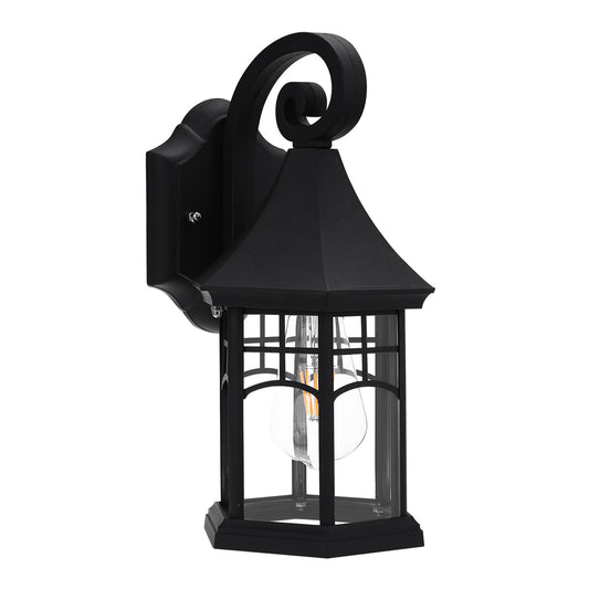 Exterior Wall Light Fixture Outdoor Sconce Lantern for Porch, Patio and Garage, Matte Black