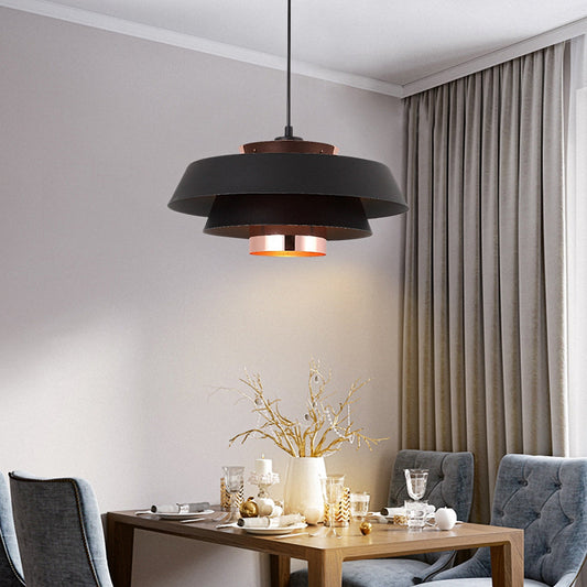 Elegant Black Pendant Light,Metal Pendant Light Fixture, Adjustable Black Ceiling Hanging Lamp E26 Socket