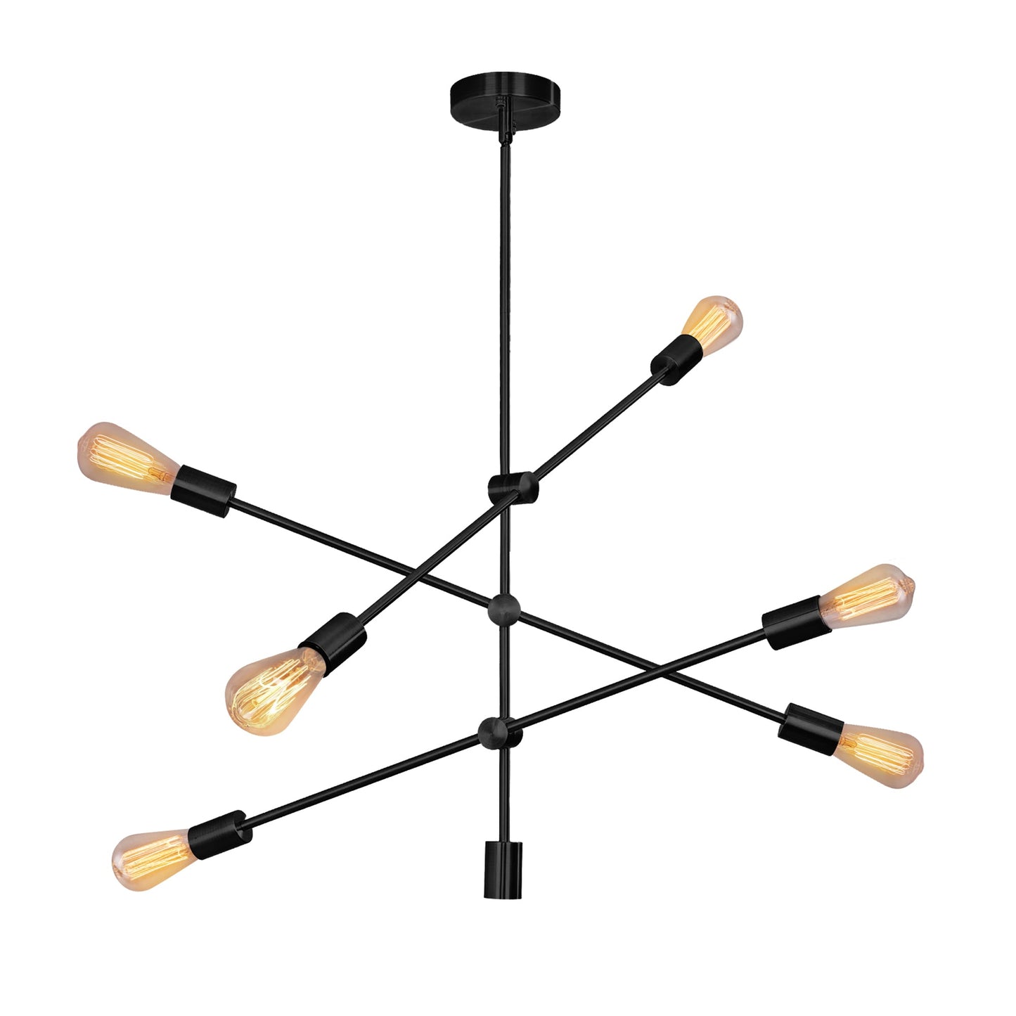 6 Light Sputnik-Inspired Chandelier,Gold Modern Chandelier Pendant Lighting for Kitchen Island Bedroom Living Room