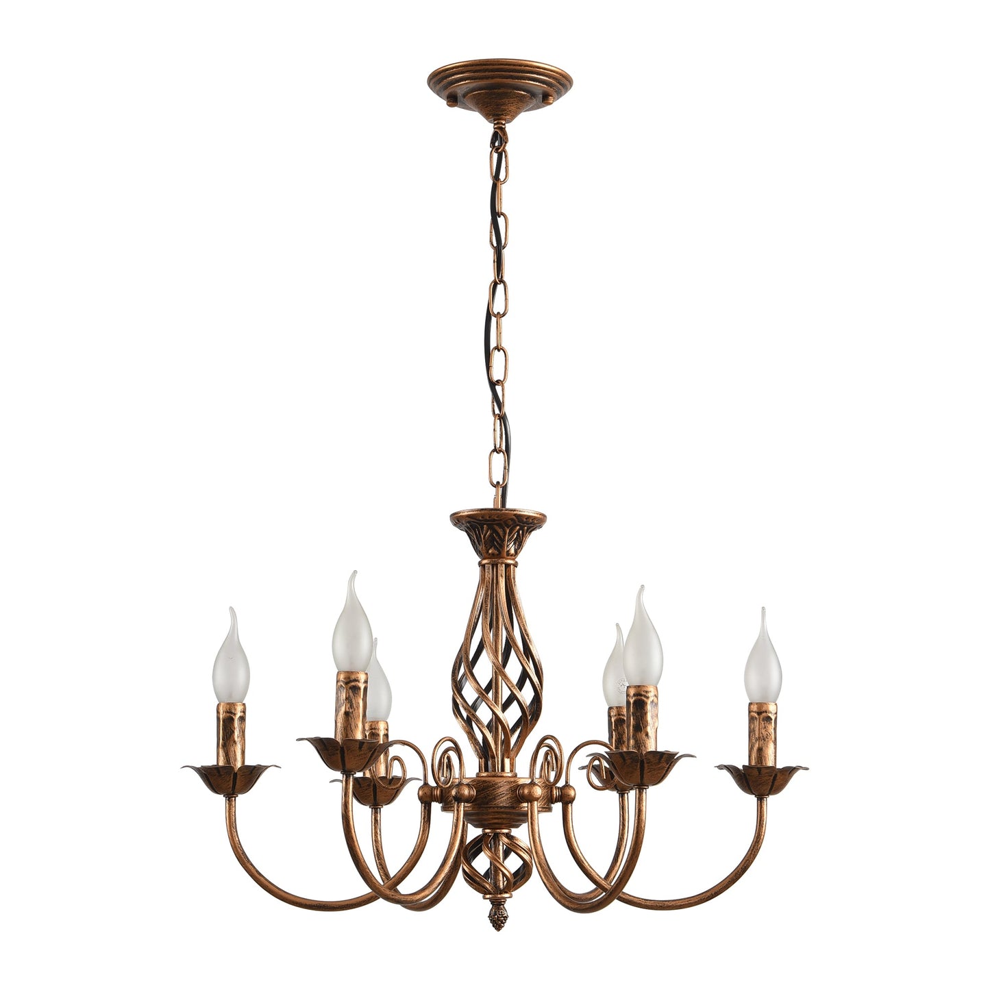 6-Light Modern Farmhouse Classic Candlestick Chandelier Island Pendant Light, Bronze