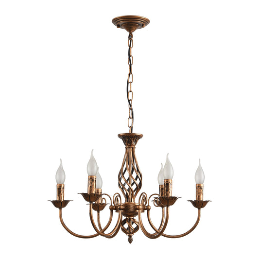 6-Light Modern Farmhouse Classic Candlestick Chandelier Island Pendant Light, Bronze