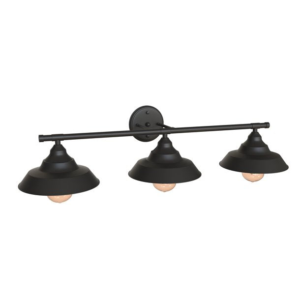 3 Light Wall Vanity Light Fixture, Farmhouse Bathroom Lights,Bathroom Vanity Light,Dark Black